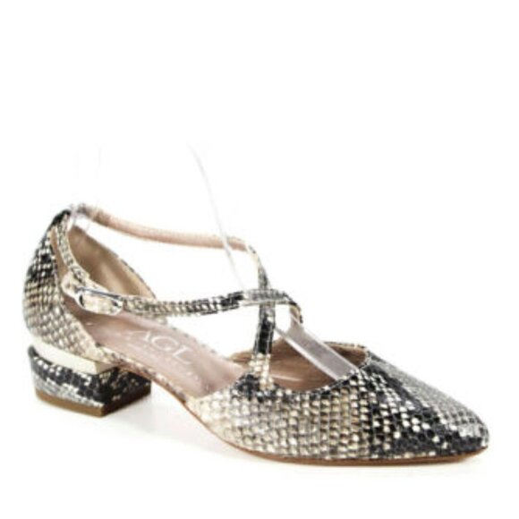 NEW AGL Snakeprint d’Orsay Low Heel Pumps Dressy Shoes size 6 - Picture 6 of 7